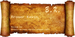 Broser Kevin névjegykártya
